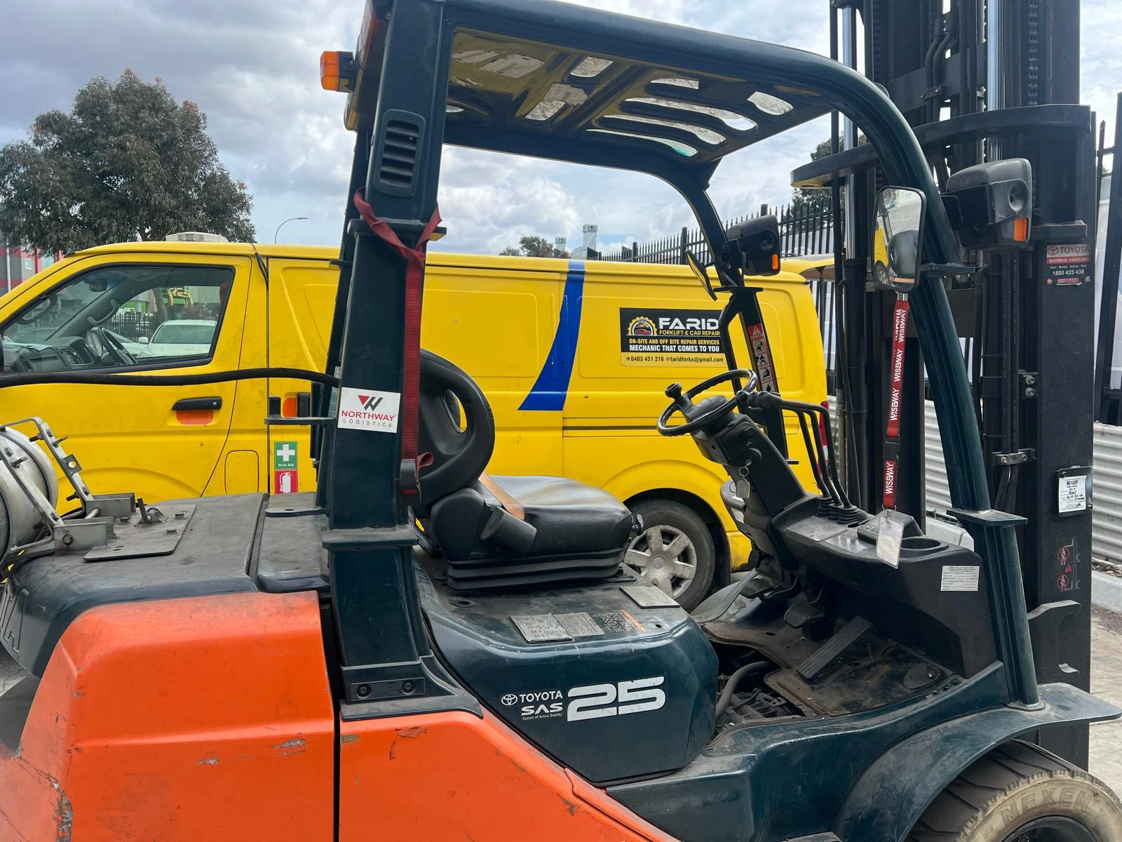 forklift truck isolated